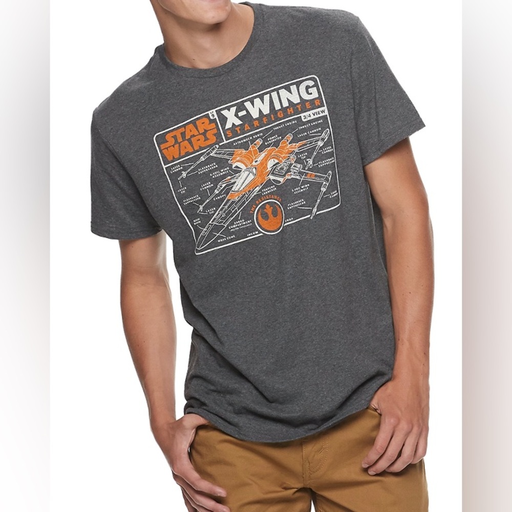 Star Wars charcoal X-Wing Starfighter graphic tee size M